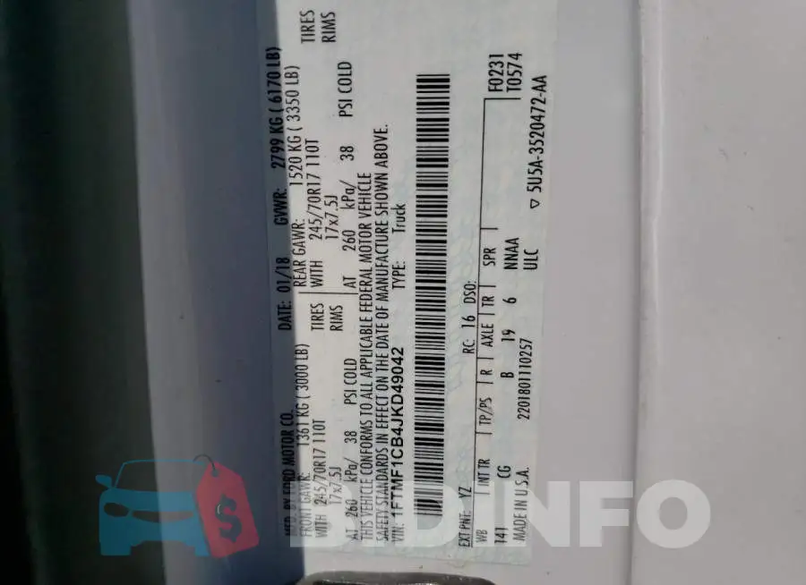 1FTMF1CB4JKD49042 Photo# 12