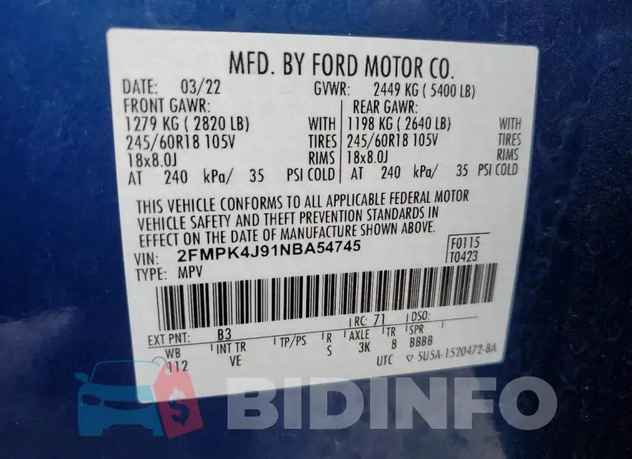 2FMPK4J91NBA54745 Photo# 13