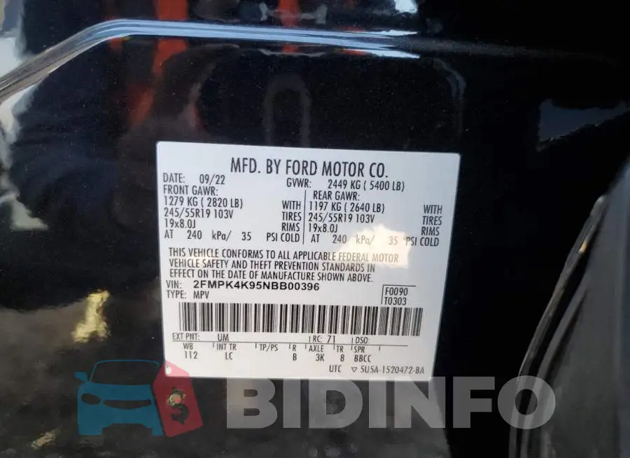 2FMPK4K95NBB00396 Photo# 13