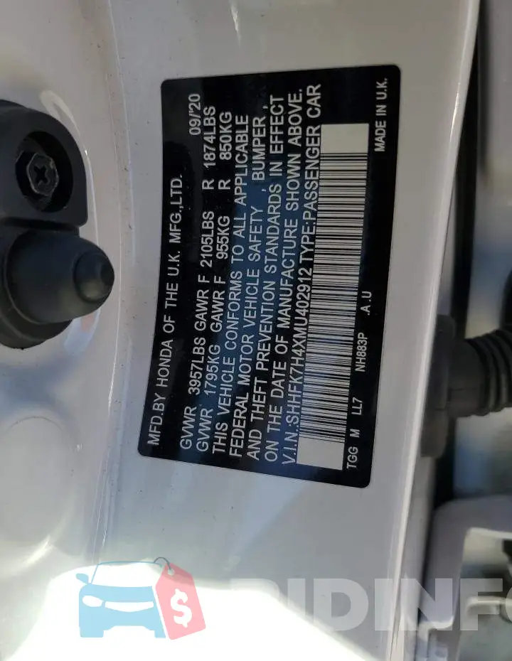 SHHFK7H4XMU402912 Photo# 12
