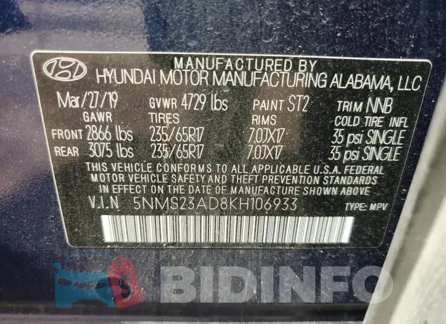 5NMS23AD8KH106933 Photo# 13