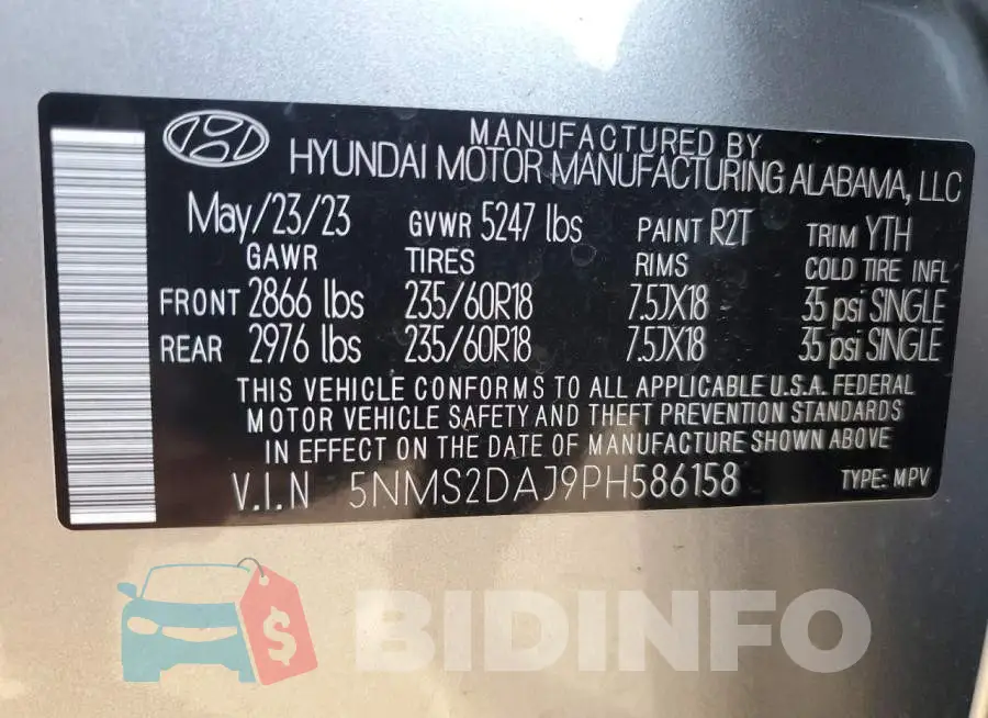 5NMS2DAJ9PH586158 Photo# 12