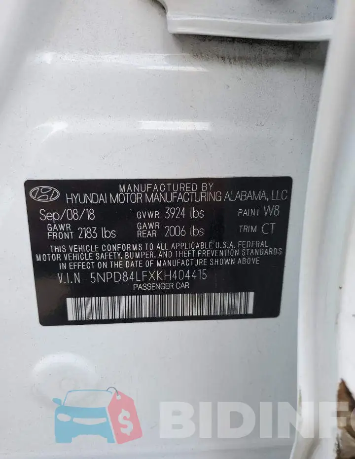 5NPD84LFXKH404415 Photo# 12