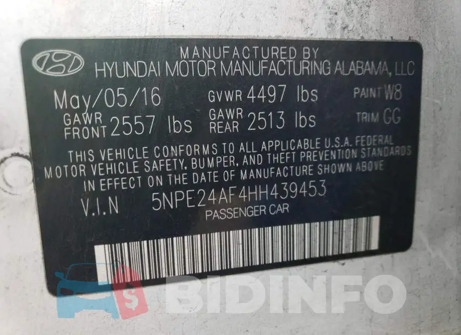 5NPE24AF4HH439453 Photo# 12