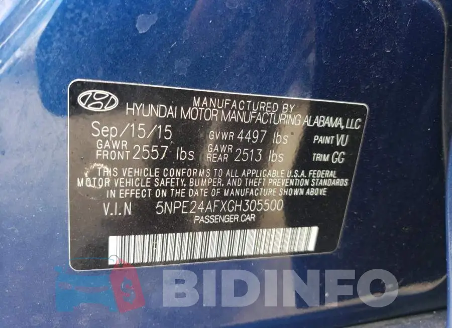 5NPE24AFXGH305500 Photo# 12