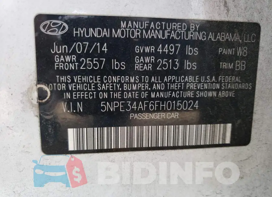 5NPE34AF6FH015024 Photo# 12