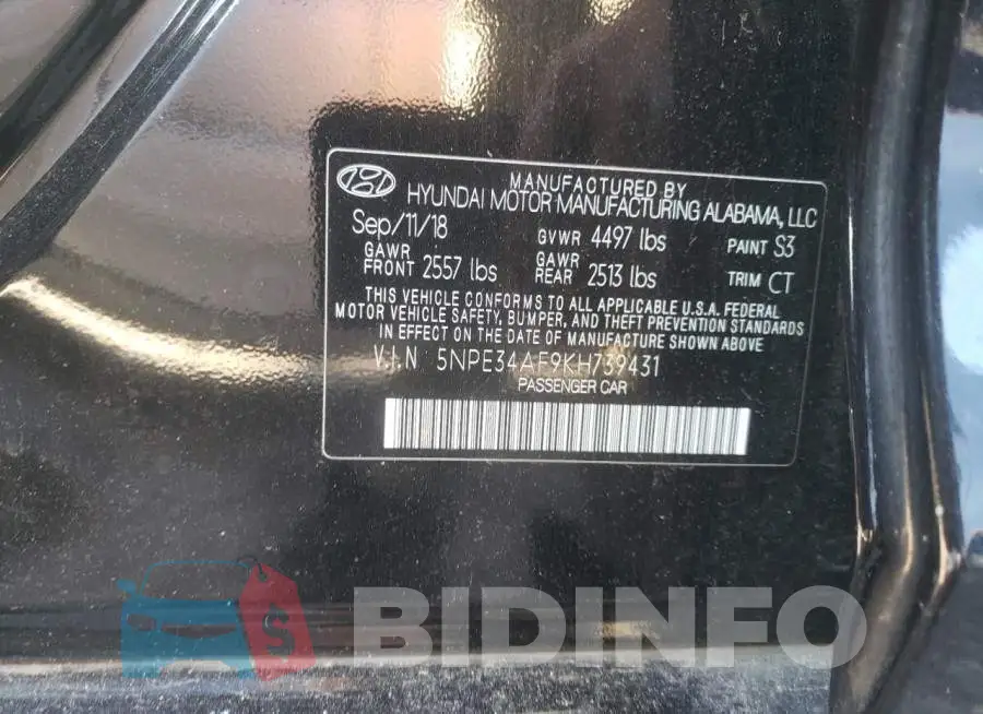 5NPE34AF9KH739431 Photo# 12