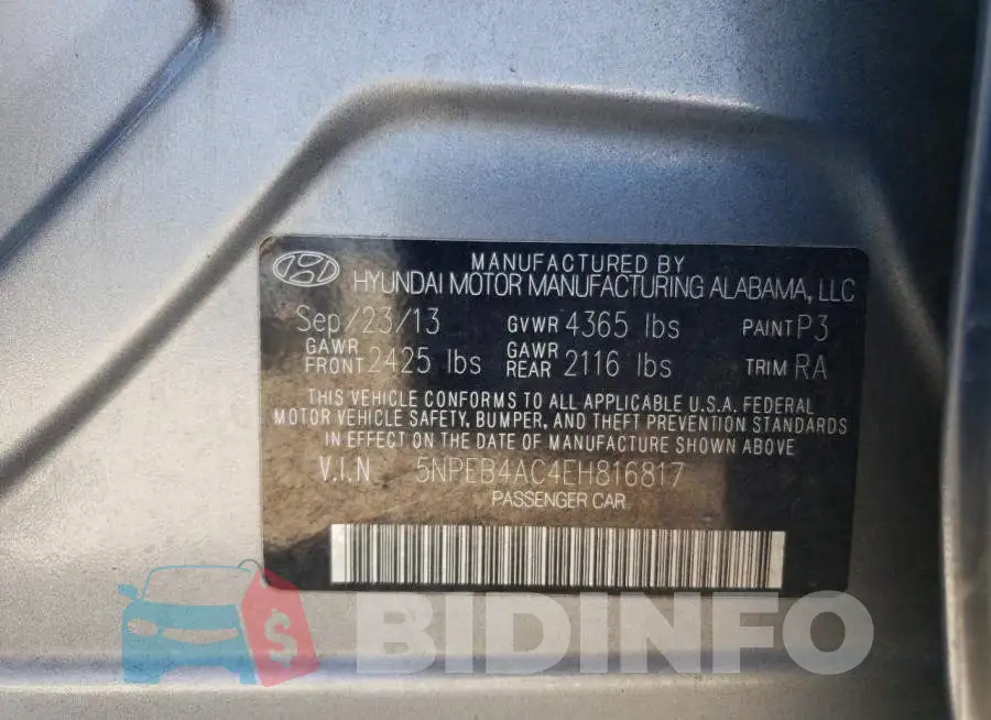 5NPEB4AC4EH816817 Photo# 12
