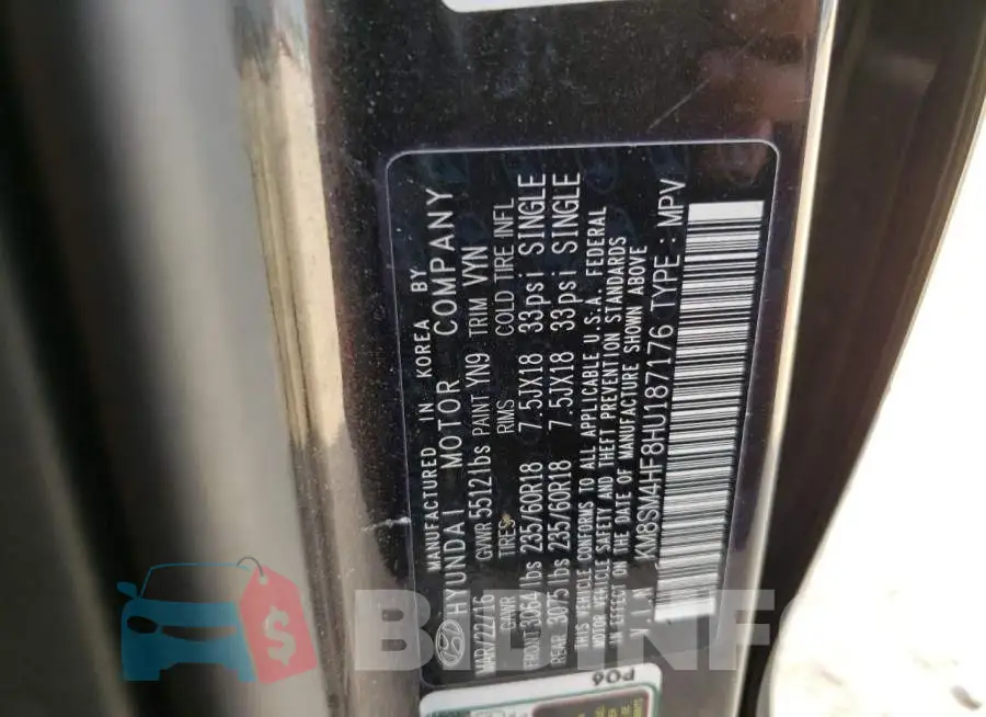 KM8SM4HF8HU187176 Photo# 14