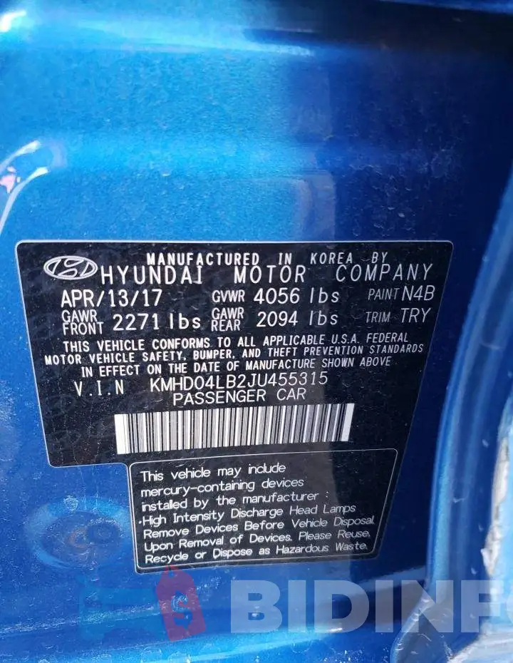 KMHD04LB2JU455315 Photo# 12