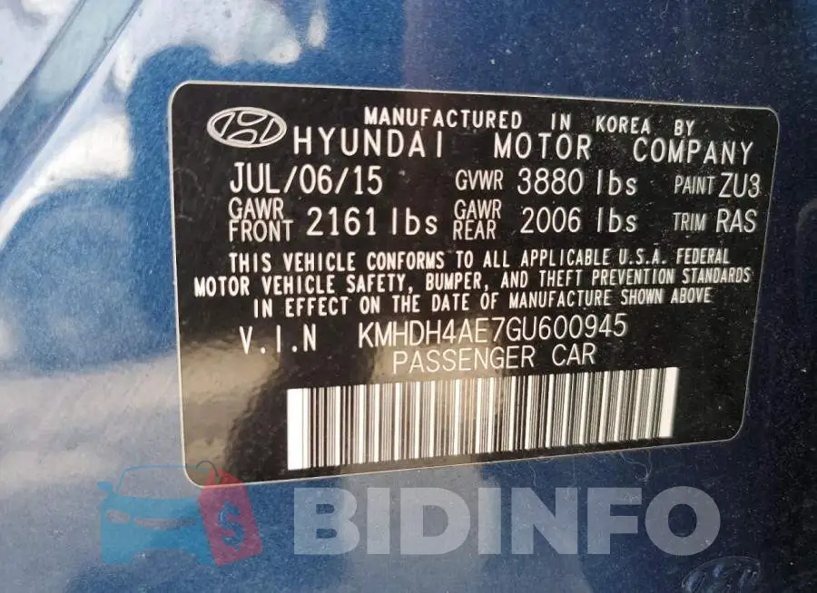 KMHDH4AE7GU600945 Photo# 13
