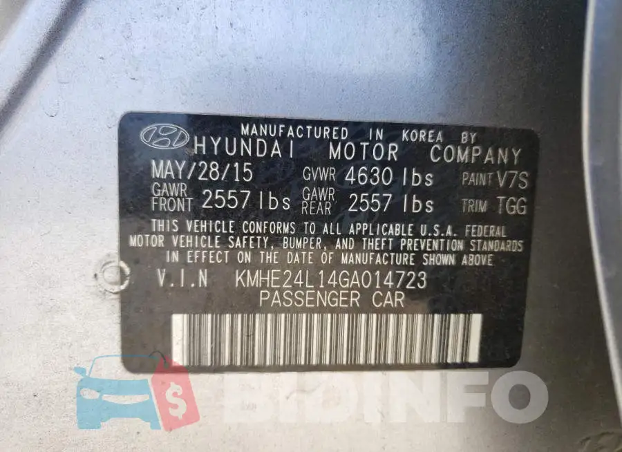KMHE24L14GA014723 Photo# 13