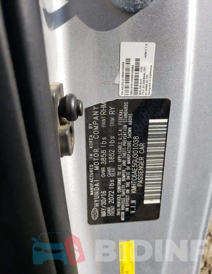 KMHTC6AE5GU301038 Photo# 12