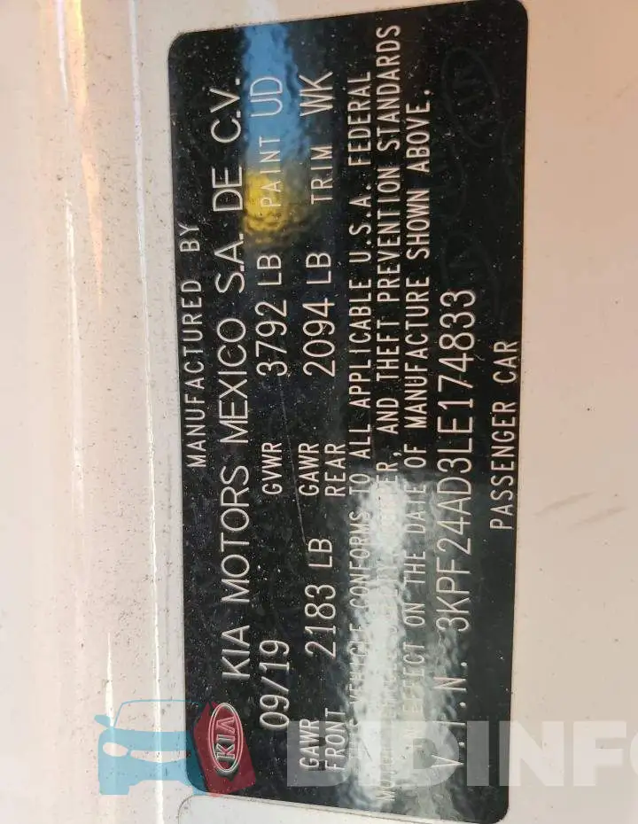 3KPF24AD3LE174833 Photo# 12