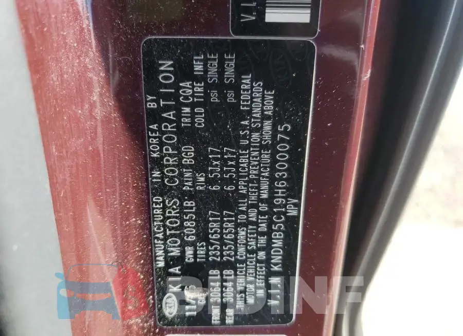 KNDMB5C19H6300075 Photo# 13