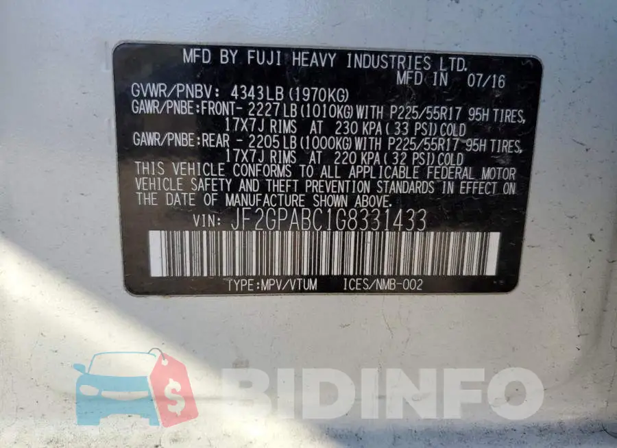 JF2GPABC1G8331433 Photo# 13