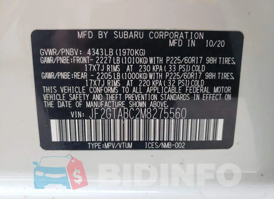 JF2GTABC2M8275560 Photo# 13