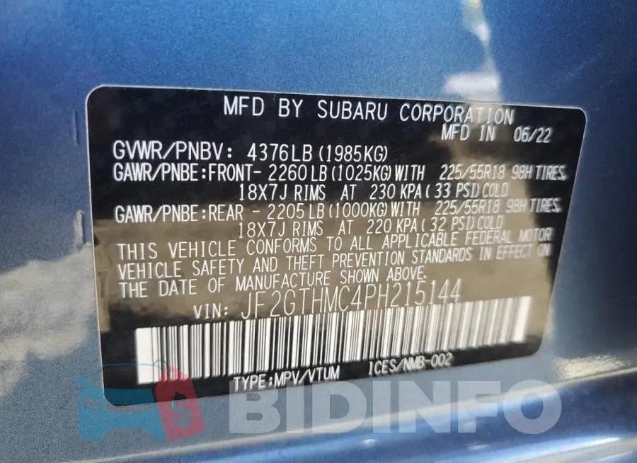 JF2GTHMC4PH215144 Photo# 12