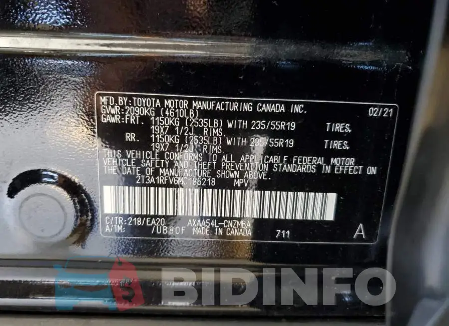 2T3A1RFV6MC186218 Photo# 12