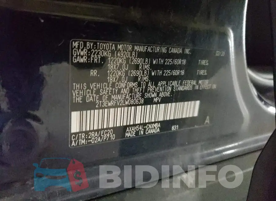 2T3EWRFV2LW080638 Photo# 13