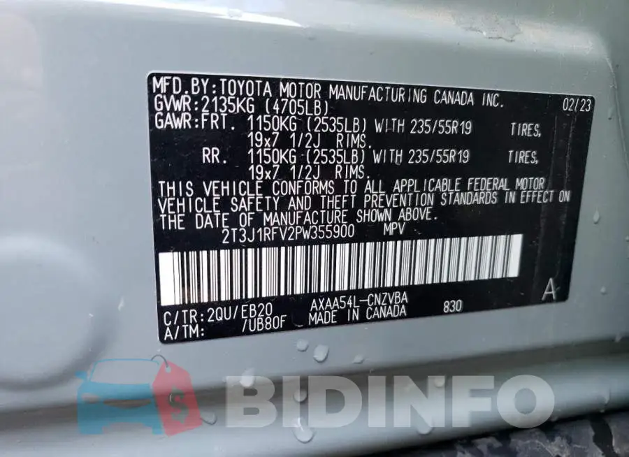 2T3J1RFV2PW355900 Photo# 12