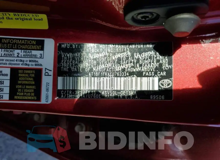 4T1BF1FK4EU763334 Photo# 13
