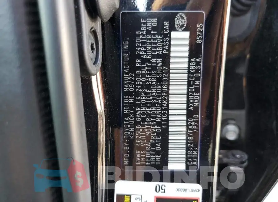 4T1C31AK2PU603217 Photo# 13