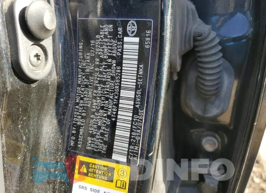 4T4BF1FK3GR565286 Photo# 12