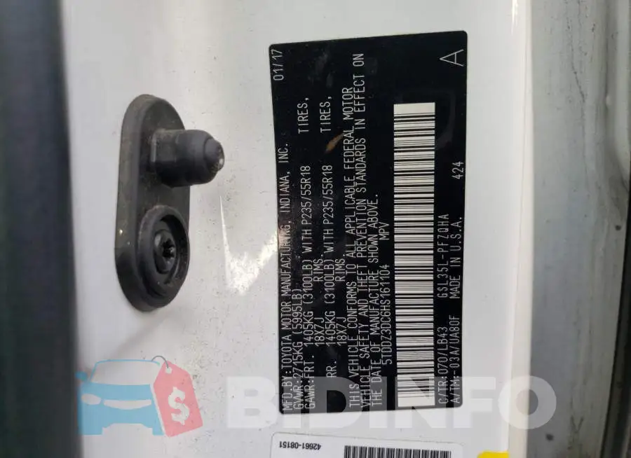 5TDDZ3DC6HS161104 Photo# 13