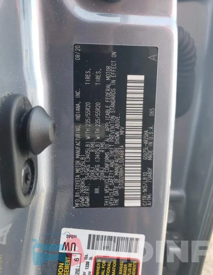 5TDDZRBH7LS046814 Photo# 14