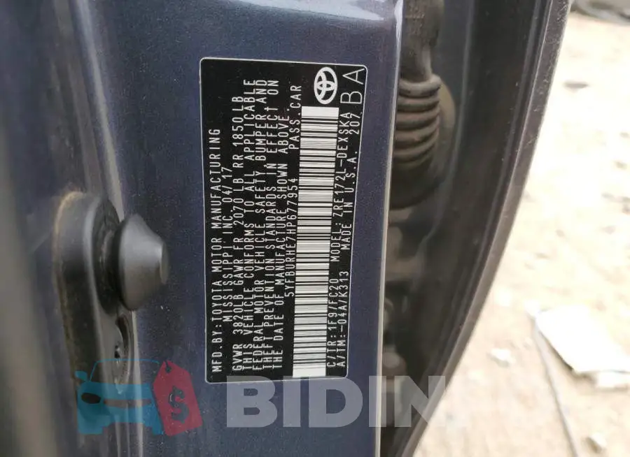 5YFBURHE7HP677954 Photo# 12