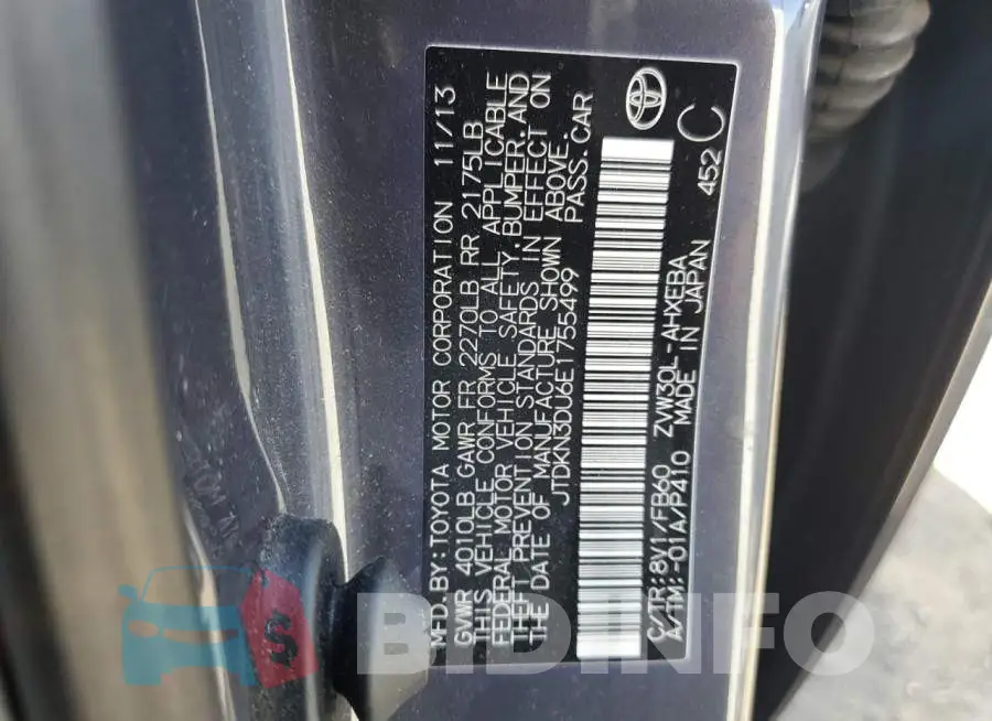 JTDKN3DU6E1755499 Photo# 13