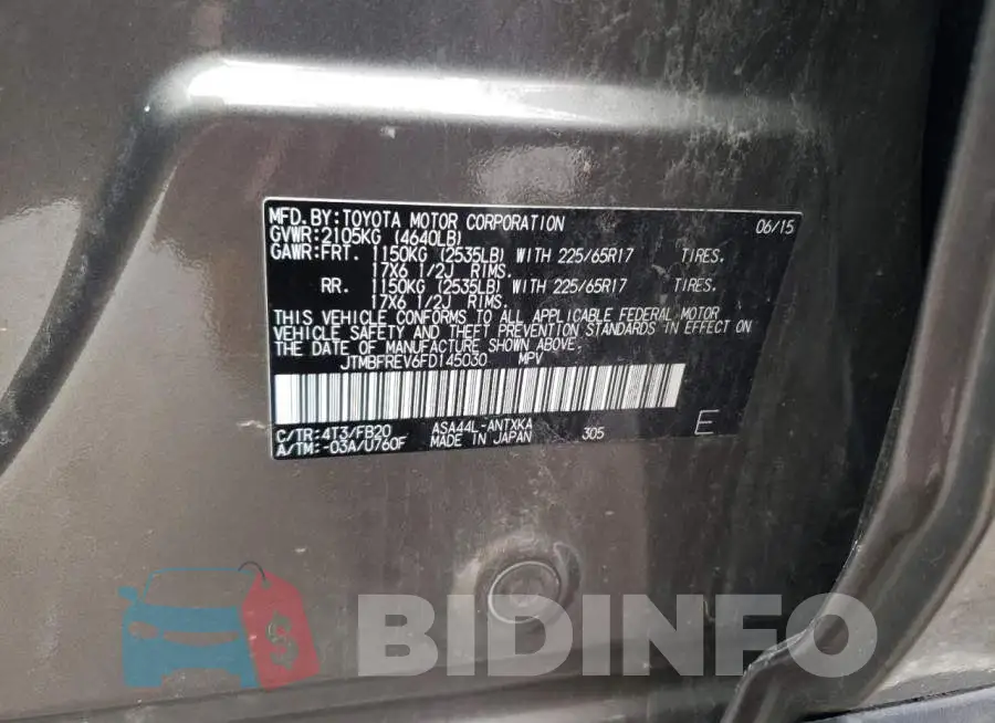 JTMBFREV6FD145030 Photo# 13