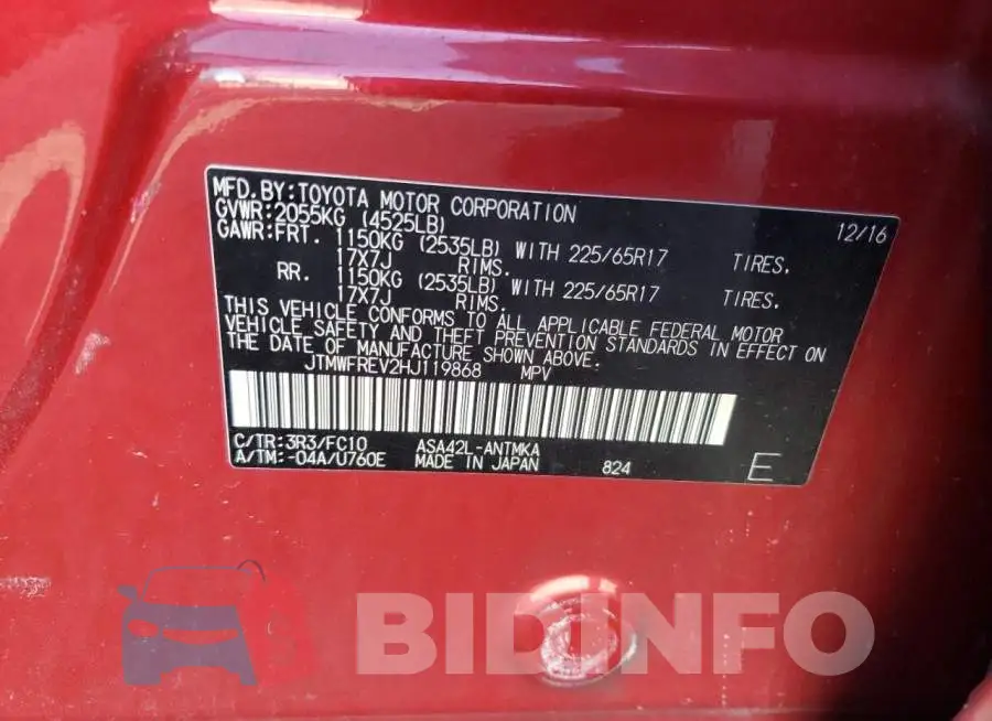 JTMWFREV2HJ119868 Photo# 13