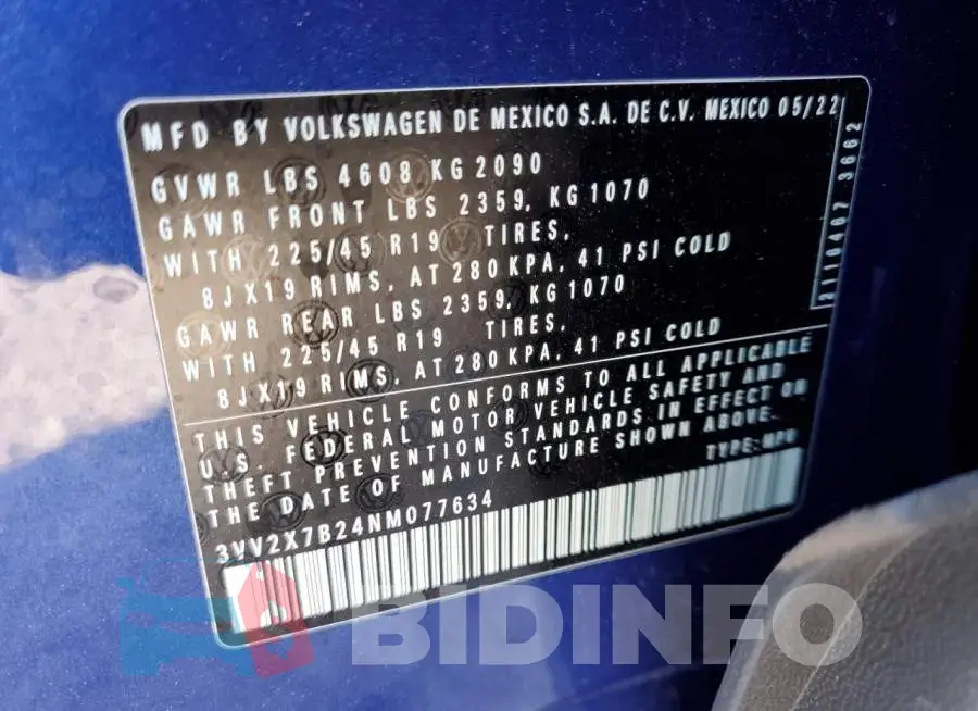 3VV2X7B24NM077634 Photo# 13