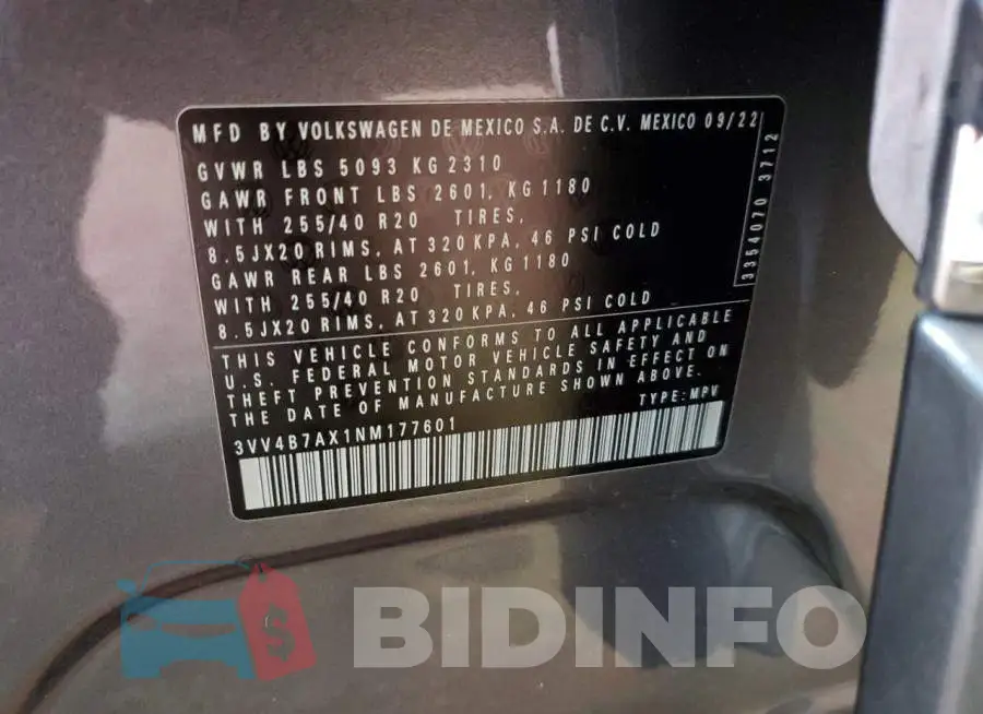 3VV4B7AX1NM177601 Photo# 13