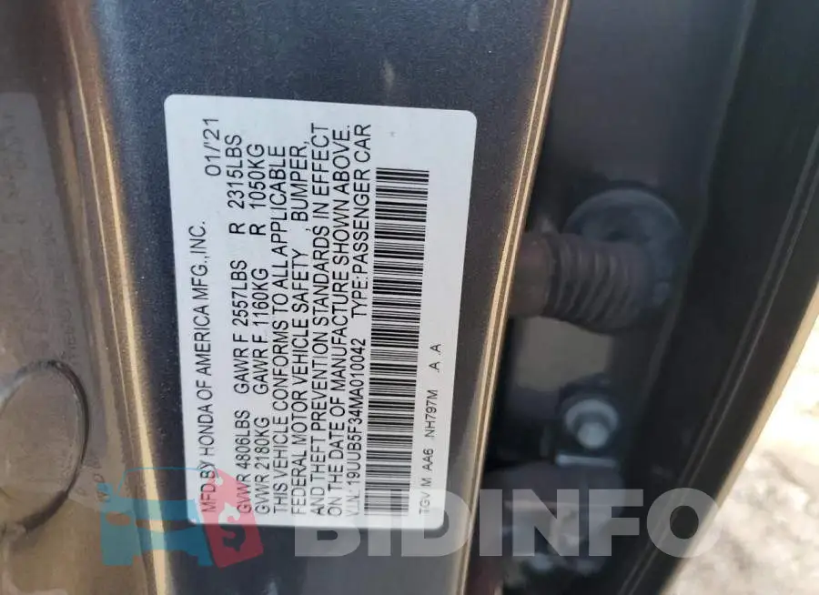 19UUB5F34MA010042 Photo# 14