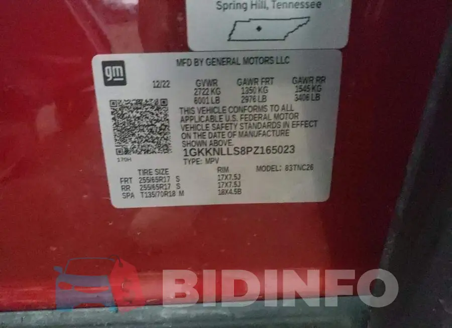 1GKKNLLS8PZ165023 Photo# 14