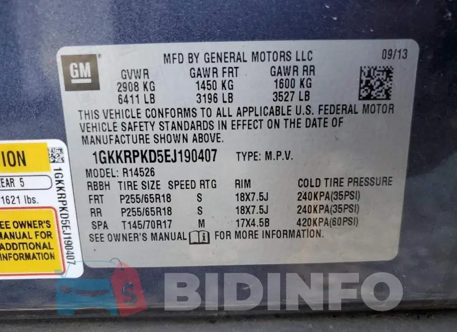 1GKKRPKD5EJ190407 Photo# 10