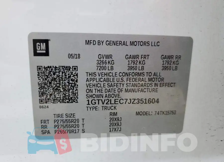 1GTV2LEC7JZ351604 Photo# 12