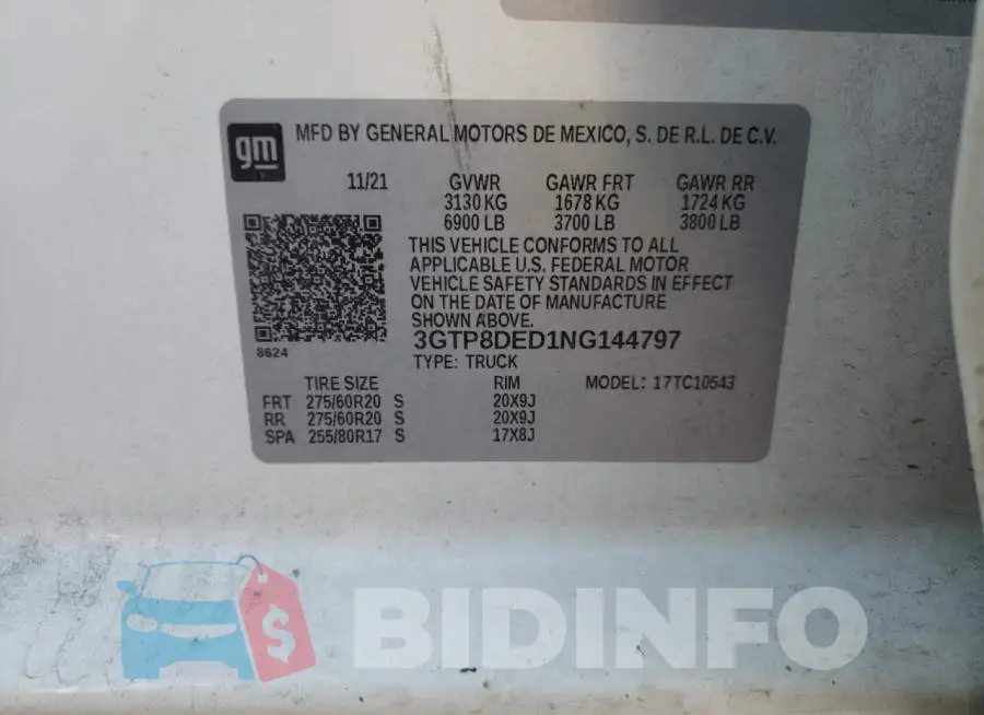 3GTP8DED1NG144797 Photo# 12