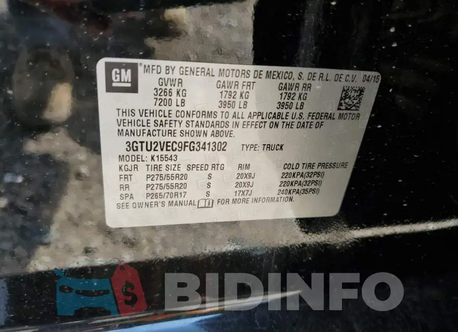 3GTU2VEC9FG341302 Photo# 12