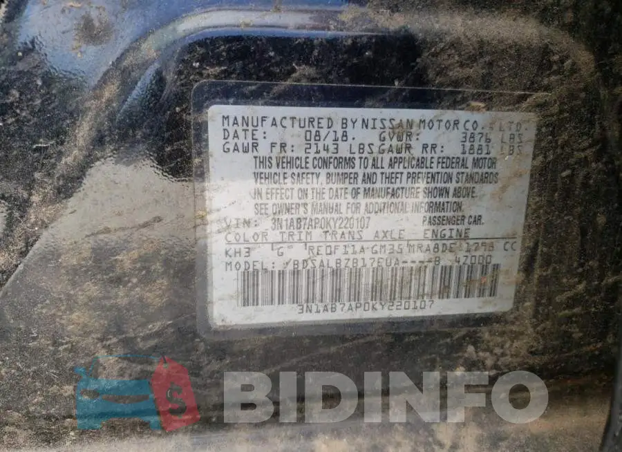 3N1AB7AP0KY220107 Photo# 12