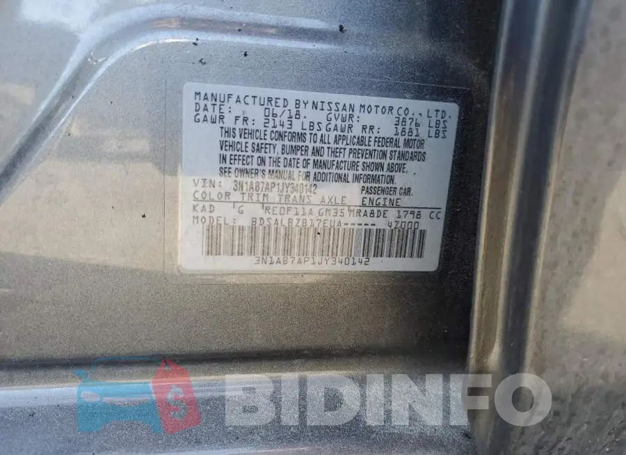 3N1AB7AP1JY340142 Photo# 12