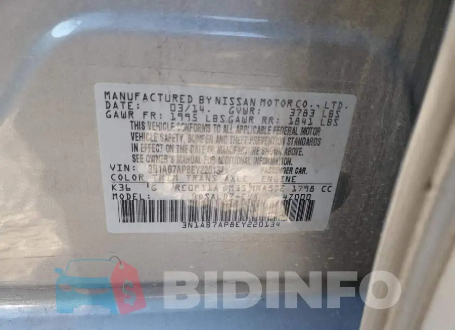 3N1AB7AP8EY220134 Photo# 12