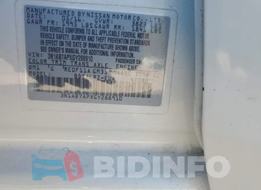 3N1AB7APXGY288910 Photo# 12