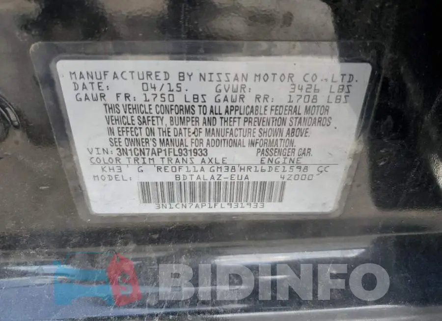 3N1CN7AP1FL931933 Photo# 12
