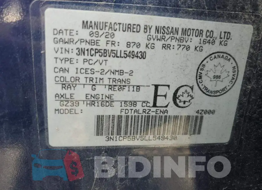 3N1CP5BV5LL549430 Photo# 14