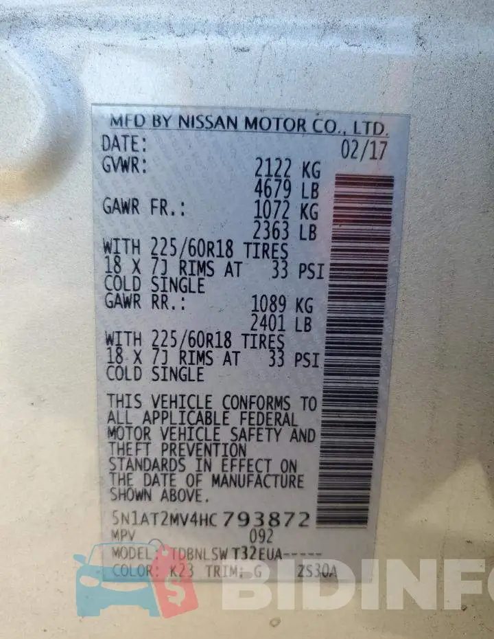5N1AT2MV4HC793872 Photo# 13