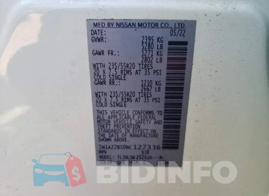 5N1AZ2BS0NC127336 Photo# 12